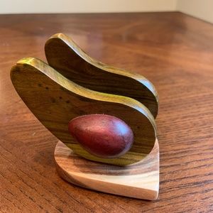 Handmade Wooden Avocados Earthy Small Napkin Holder